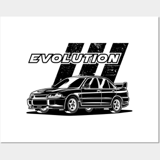 Lancer Evolution III (Black Print) Posters and Art